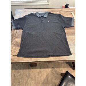 Big Dogs Men's 3x Blk/ Gray Vintage Oversized Short Sleeve Polo Logo Shirt 90s